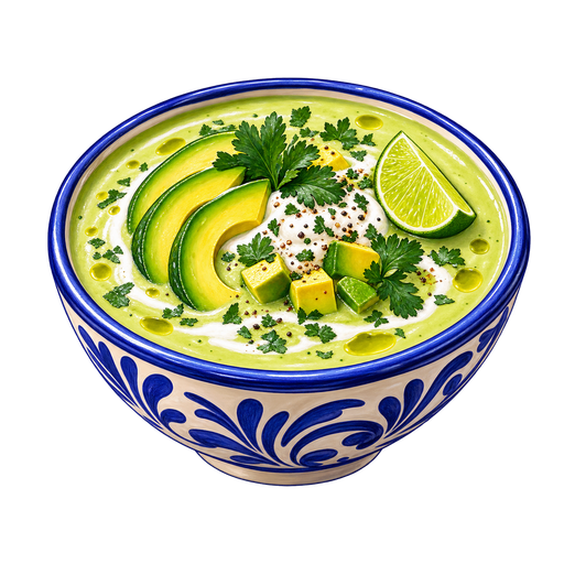 Sopa de aguacate sticker illustration