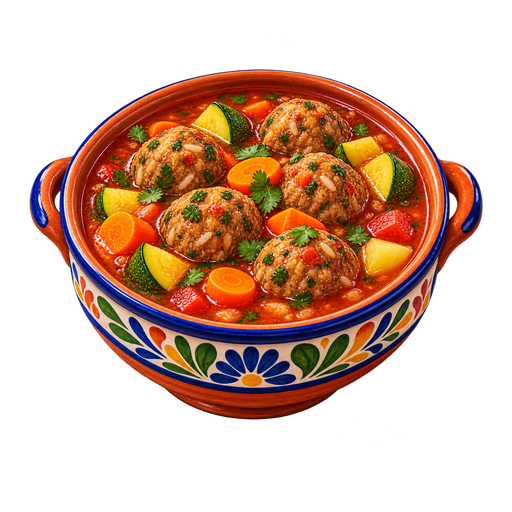 Sopa de albondigas sticker illustration