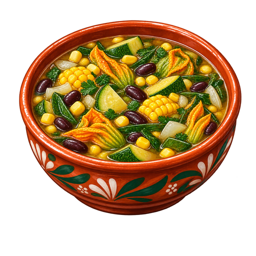Sopa de milpa (Corn Field Soup) sticker illustration