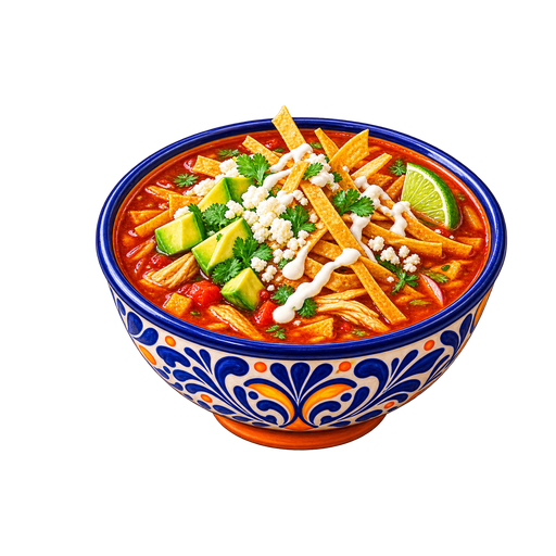 Sopa de Tortilla sticker illustration