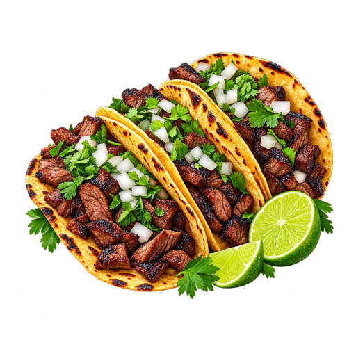 Tacos al carbon sticker illustration