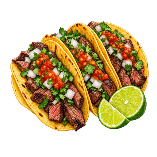Tacos de bistec (Steak tacos) sticker illustration