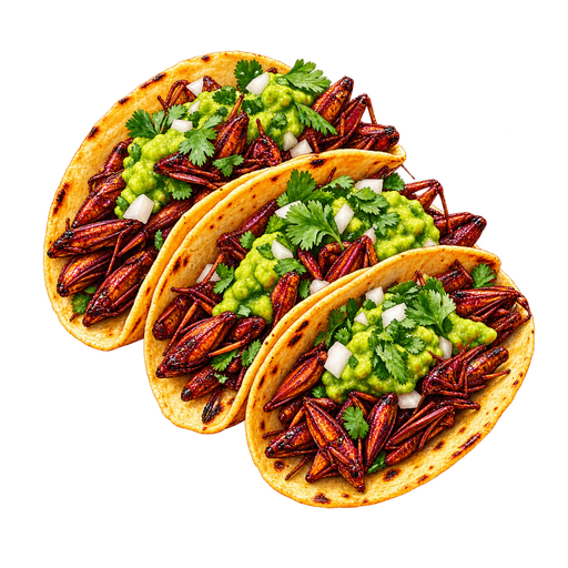 Tacos de chapulines sticker illustration