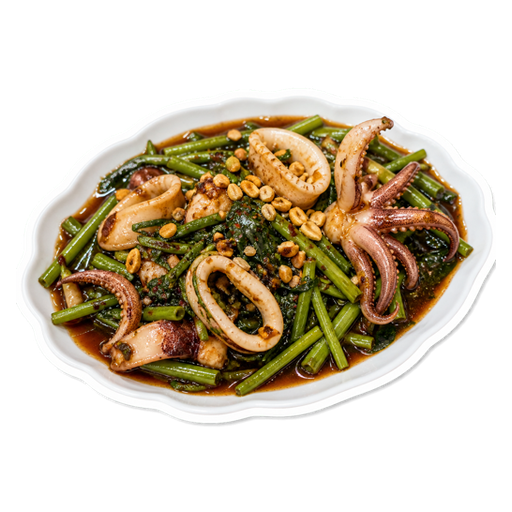 Sotong Kangkung sticker illustration