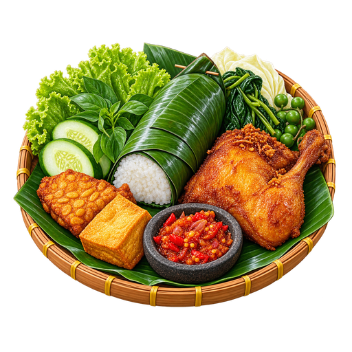 Nasi timbel sticker illustration