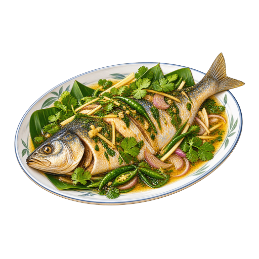 Steamed Hilsa sticker illustration