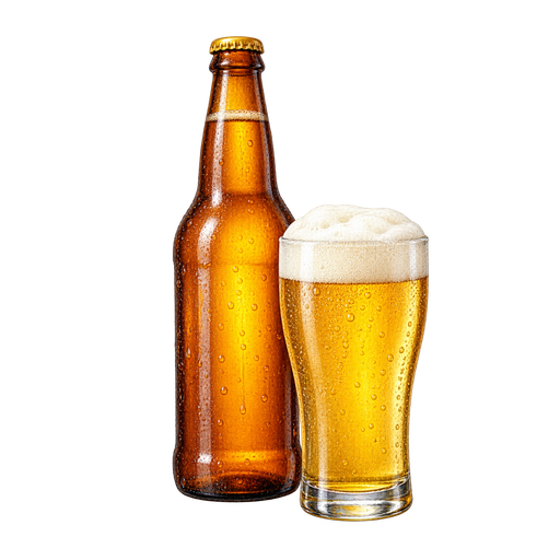 Ngok Beer sticker illustration