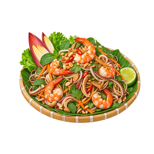 Nộm hoa chuối (Banana Blossom Salad) sticker illustration