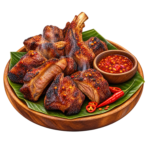 Grilled Goat or Pork sticker illustration