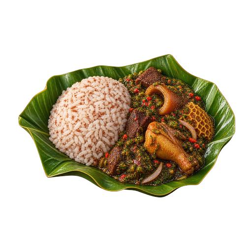 Ofada Rice and Ayamase sticker illustration