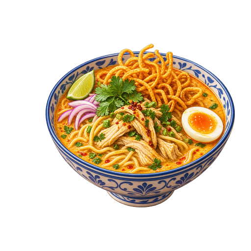 Coconut Chicken Noodles sticker illustration