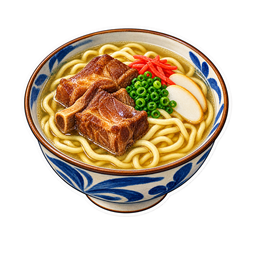 Okinawa Soba sticker illustration