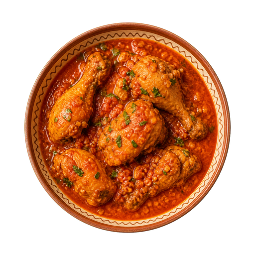 Chicken in Garlic and Tomato sticker illustration