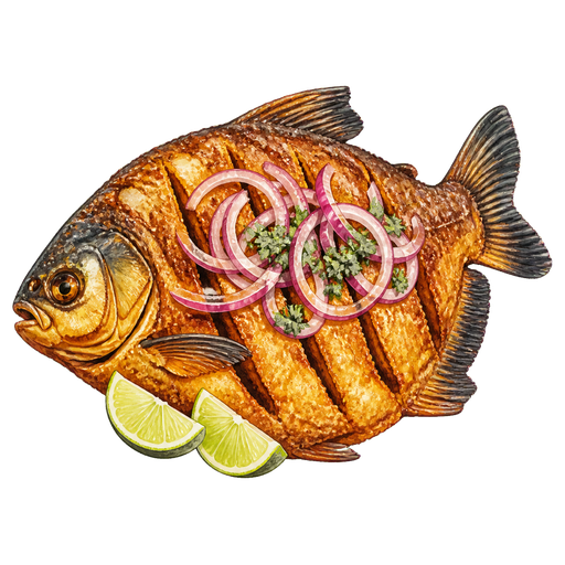 Pacú Frito sticker illustration