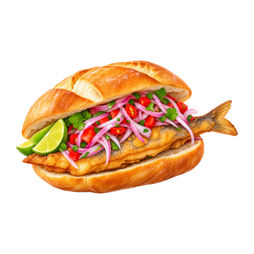 Pan con Pejerrey sticker illustration