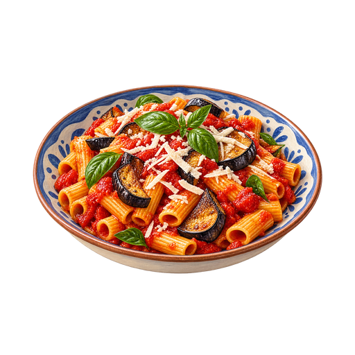 Pasta alla Norma sticker illustration