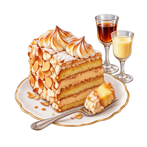 Huesca Almond-Meringue Cake sticker illustration