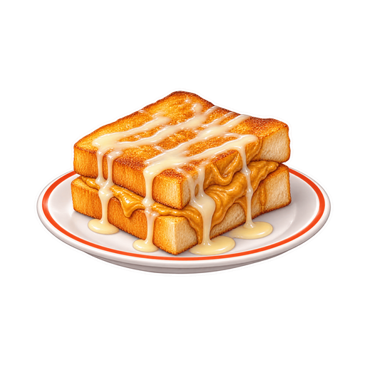 Peanut Butter Condensed Milk Toast sticker illustration