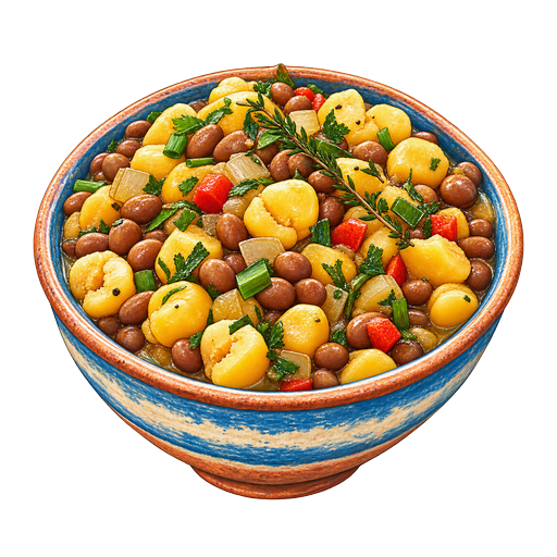 Peas and Hominy sticker illustration