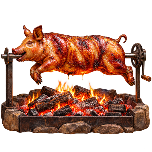 Spit-Roast Pork or Lamb sticker illustration