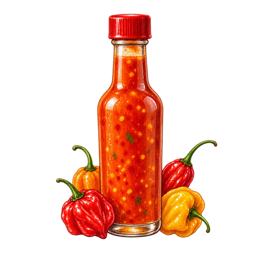 PeppaJoy Hot Sauce sticker illustration