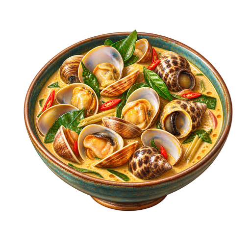 Clams in Coconut Sauce sticker illustration
