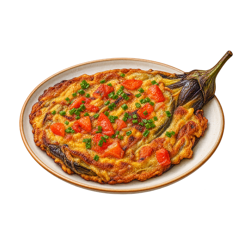 Eggplant Omelet sticker illustration