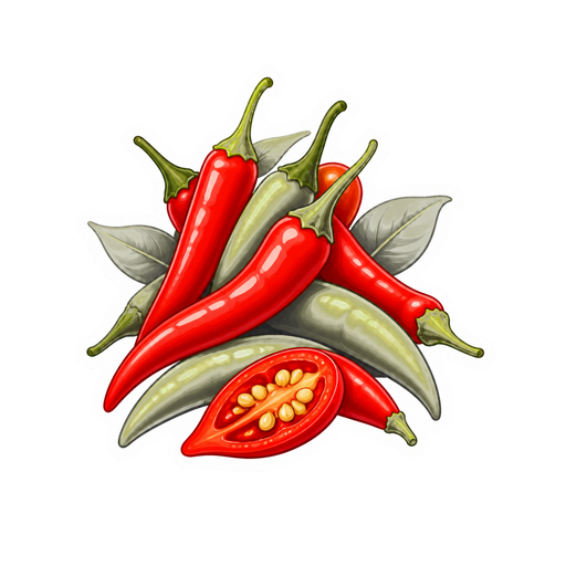 Piment végétarien sticker illustration
