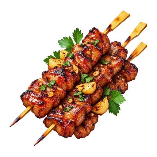 Grilled Pork Skewers sticker illustration