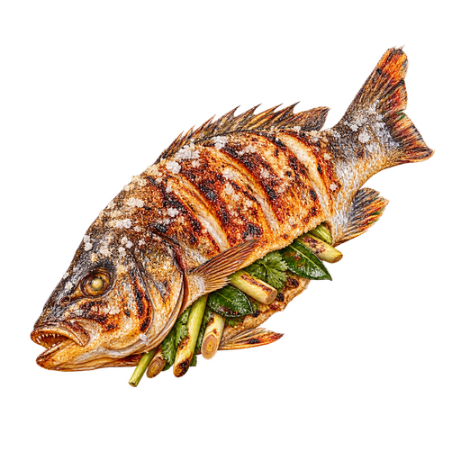 Grilled Fish sticker illustration