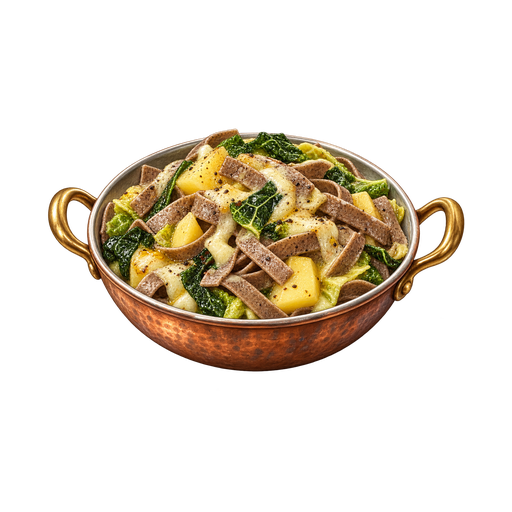 Pizzoccheri alla Valtellinese sticker illustration