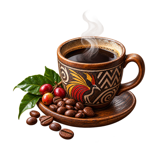 Papua New Guinea Coffee sticker illustration