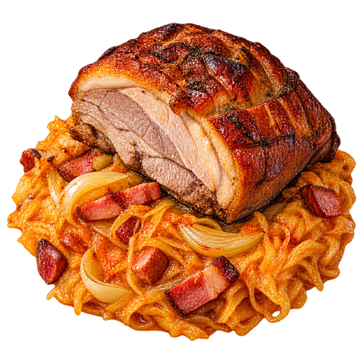 Roast Meat with Sauerkraut sticker illustration