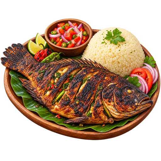 Poisson Braisé sticker illustration
