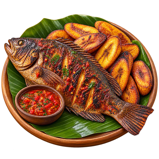 Poisson Braisé Congolais sticker illustration