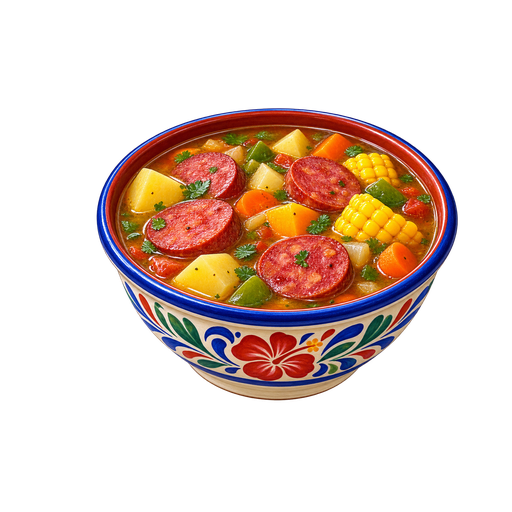 Sopa de salchichon sticker illustration