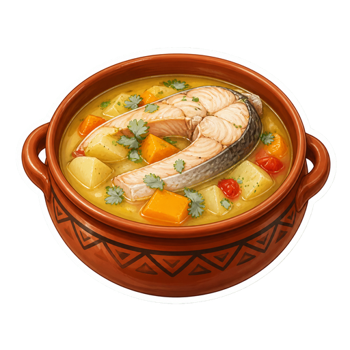 Caldo de Surubí sticker illustration