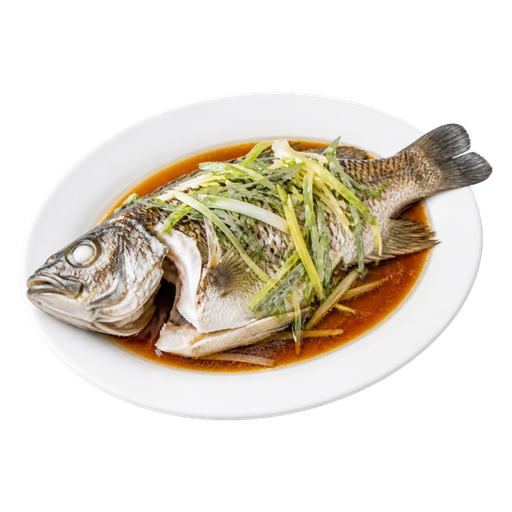 Steamed Fish with Ginger and Scallion sticker illustration
