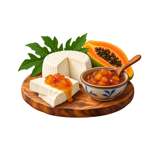 Goat Cheese with Papaya Jam sticker illustration