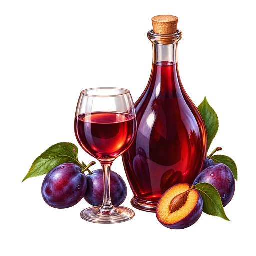 Quetsche Wine sticker illustration