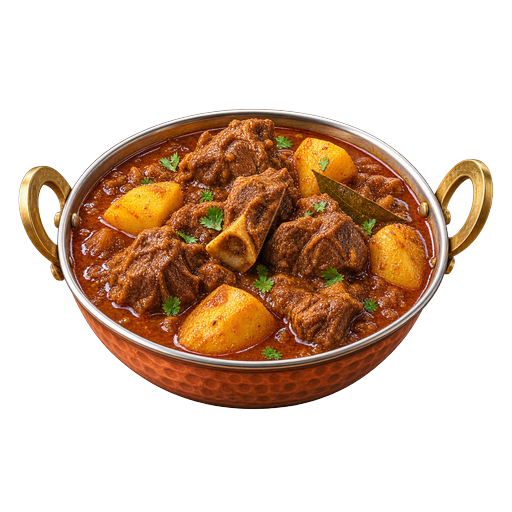 Railway mutton curry sticker illustration