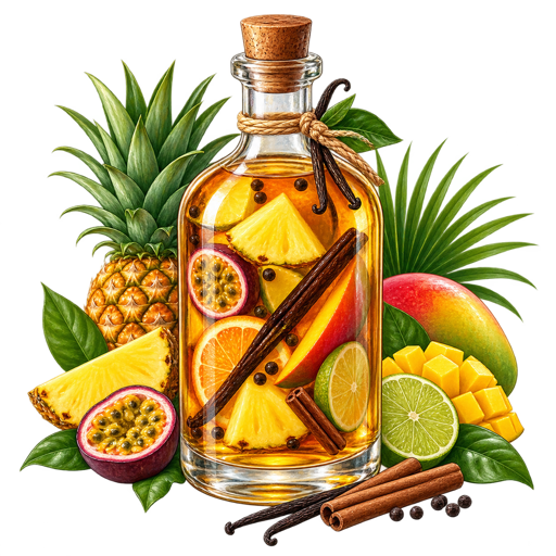 Réunionese Infused Rum sticker illustration