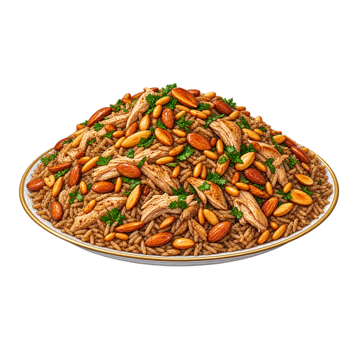 Rice with Chicken and Nuts sticker illustration