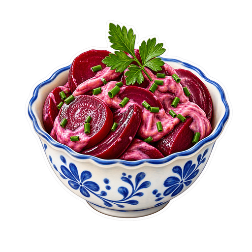 Rodbedesalat sticker illustration