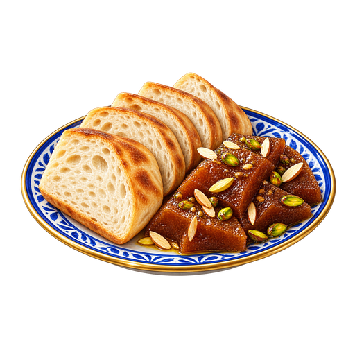Bread and Halwa sticker illustration