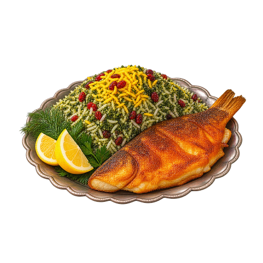 Sabzi Polo ba Mahi sticker illustration