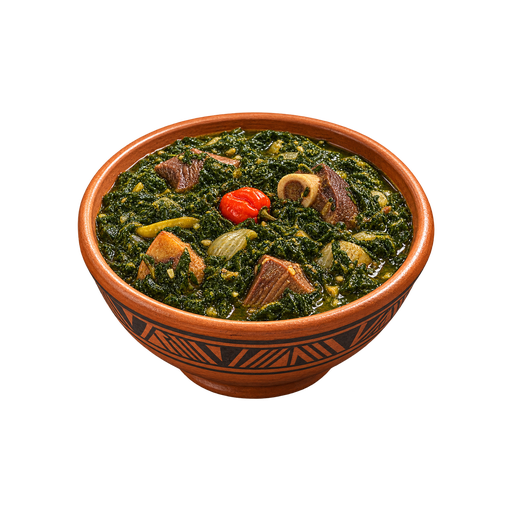Meat in Sweet Potato Leaf Sauce sticker illustration