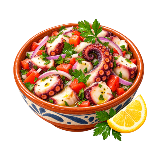 Portuguese Octopus Salad sticker illustration