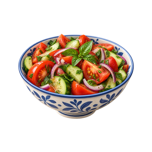 Salade à la Tomate et au Concombres sticker illustration