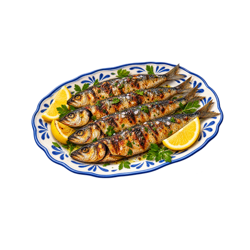 Grilled Sardines sticker illustration